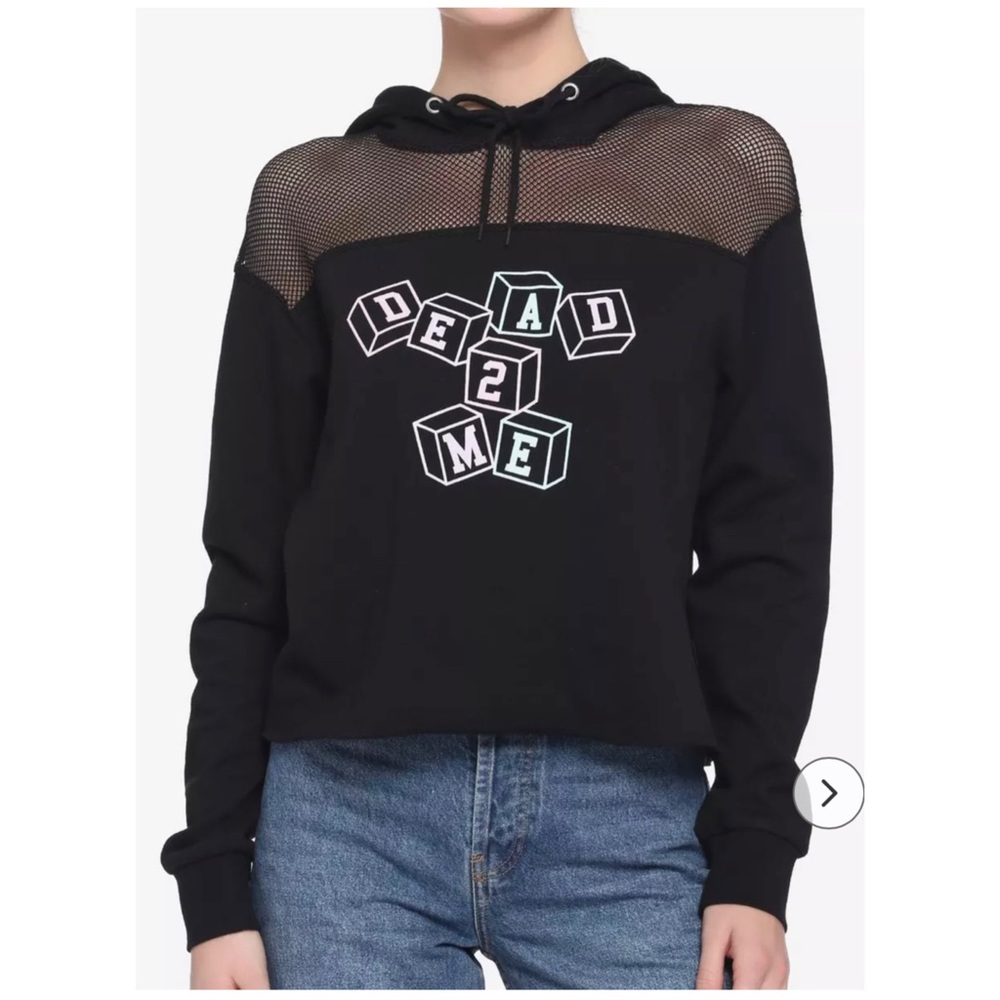 Hot Topic Dead 2 Me Pastel Mesh Panel Girls Crop Hoodie